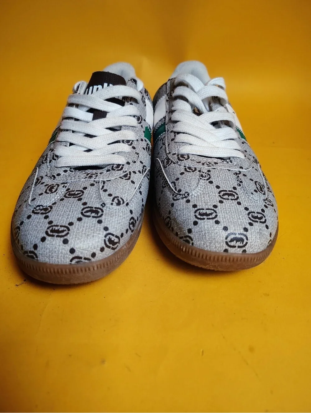 Ecko Unltd Monogram Low Top Sneakers Green White Grey Rhino Men's Size 8.5 Used